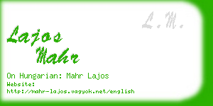 lajos mahr business card